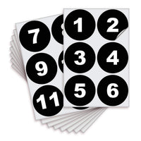Consecutive Number Stickers 1–50 — Vinyl Inventory & Bin Labels