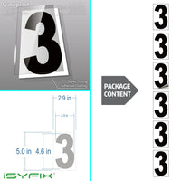 Black vinyl number stickers with background - product gallery