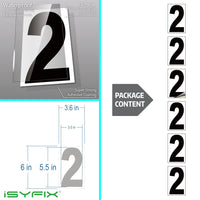 Black vinyl number stickers with background - product gallery