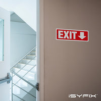 Exit sign with directional arrows — aluminum, down arrow, 12 x 4 inch