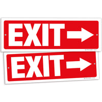 Exit sign with directional arrows — plastic, right arrow, 12 x 4 inch
