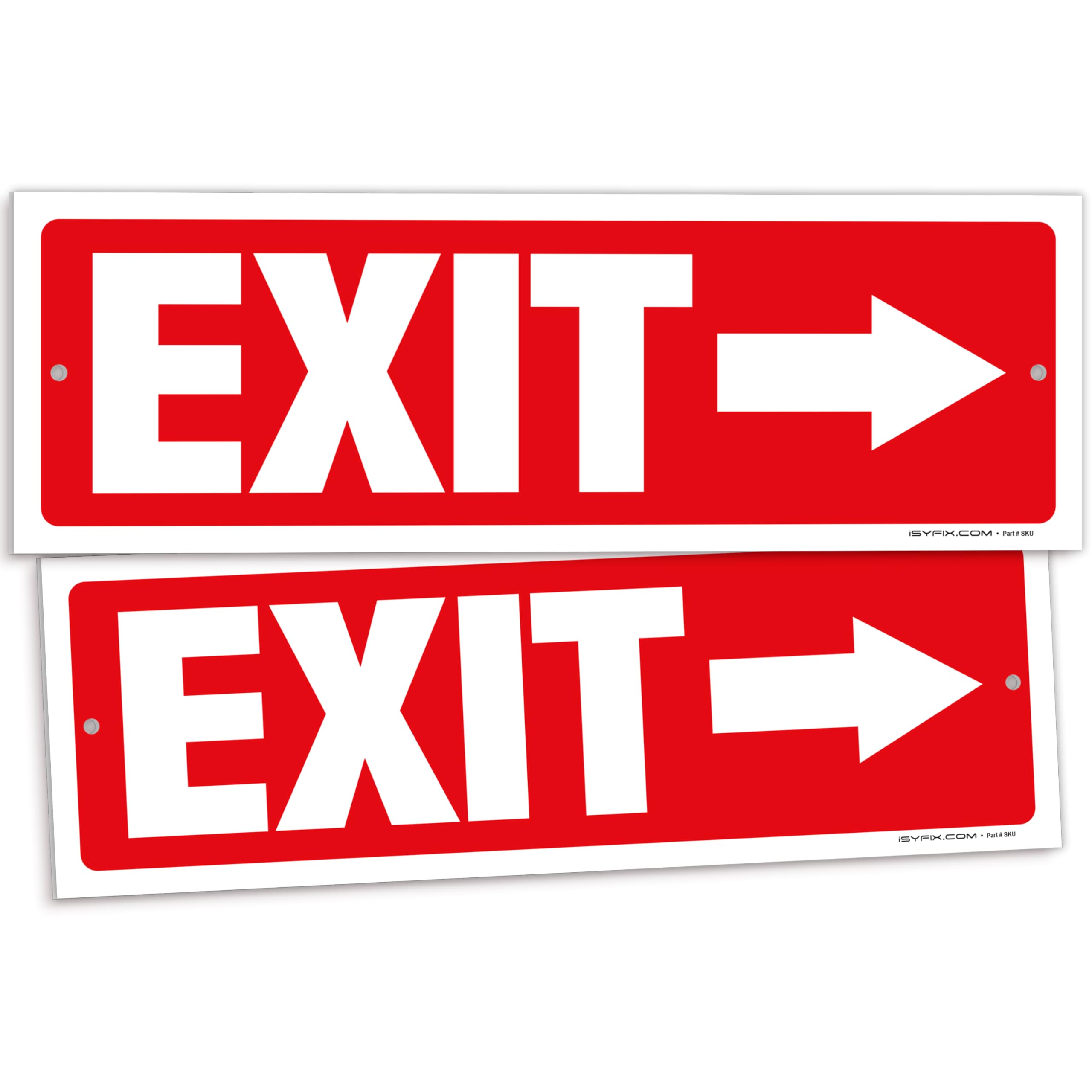 Exit sign with directional arrows — plastic, right arrow, 12 x 4 inch