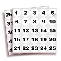 Consecutive Number Stickers 1–50 — Vinyl Inventory & Bin Labels