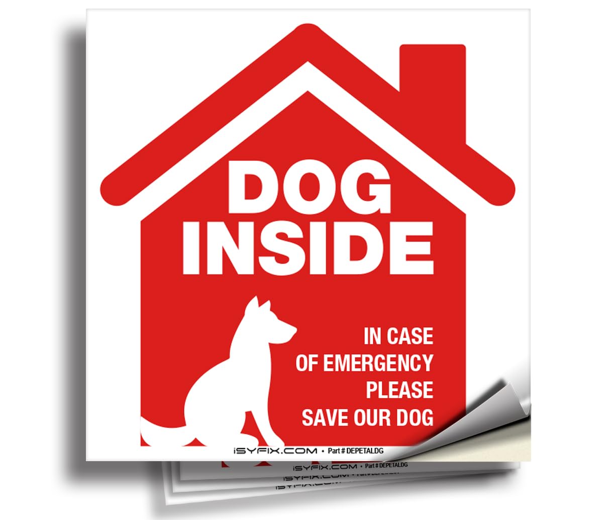 Dog Inside Alert Signs Stickers