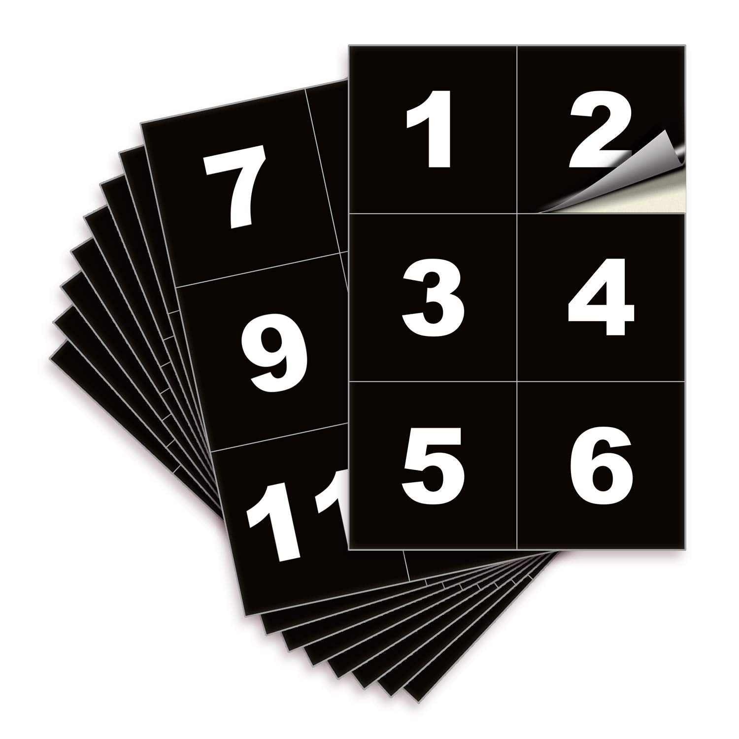 Square Consecutive Number Stickers - 1 to 50