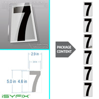Black vinyl number stickers with background - product gallery