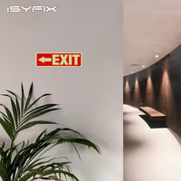 Glow in the dark exit sign with arrows — adhesive vinyl, left arrow, 12 x 4 inch