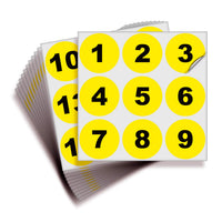 Consecutive Number Stickers 1–100 – Round Vinyl Labels, 7 Colors