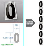 Black vinyl number stickers with background - product gallery