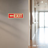 Glow in the dark exit sign with arrows — plastic, left arrow, 12 x 4 inch