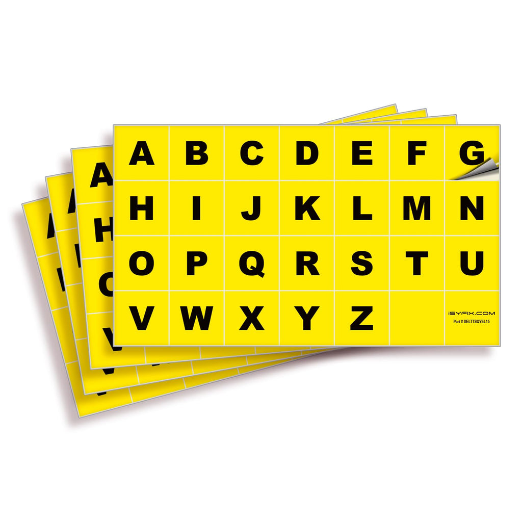 Square Letters Stickers - A to Z