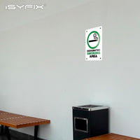 Designated Smoking Area aluminum sign, style C (green & black), 7 x 10 in