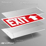 Exit sign with directional arrows — plastic, up arrow, 12 x 4 inch