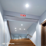Exit sign with directional arrows — plastic, up arrow, 12 x 4 inch