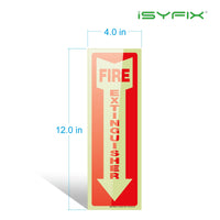 Fire extinguisher sign sticker – glow in the dark vinyl, 5-pack, view 4