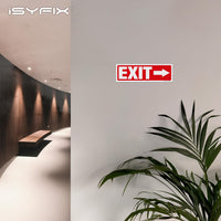 Exit sign with directional arrows — adhesive vinyl, right arrow, 12 x 4 inch