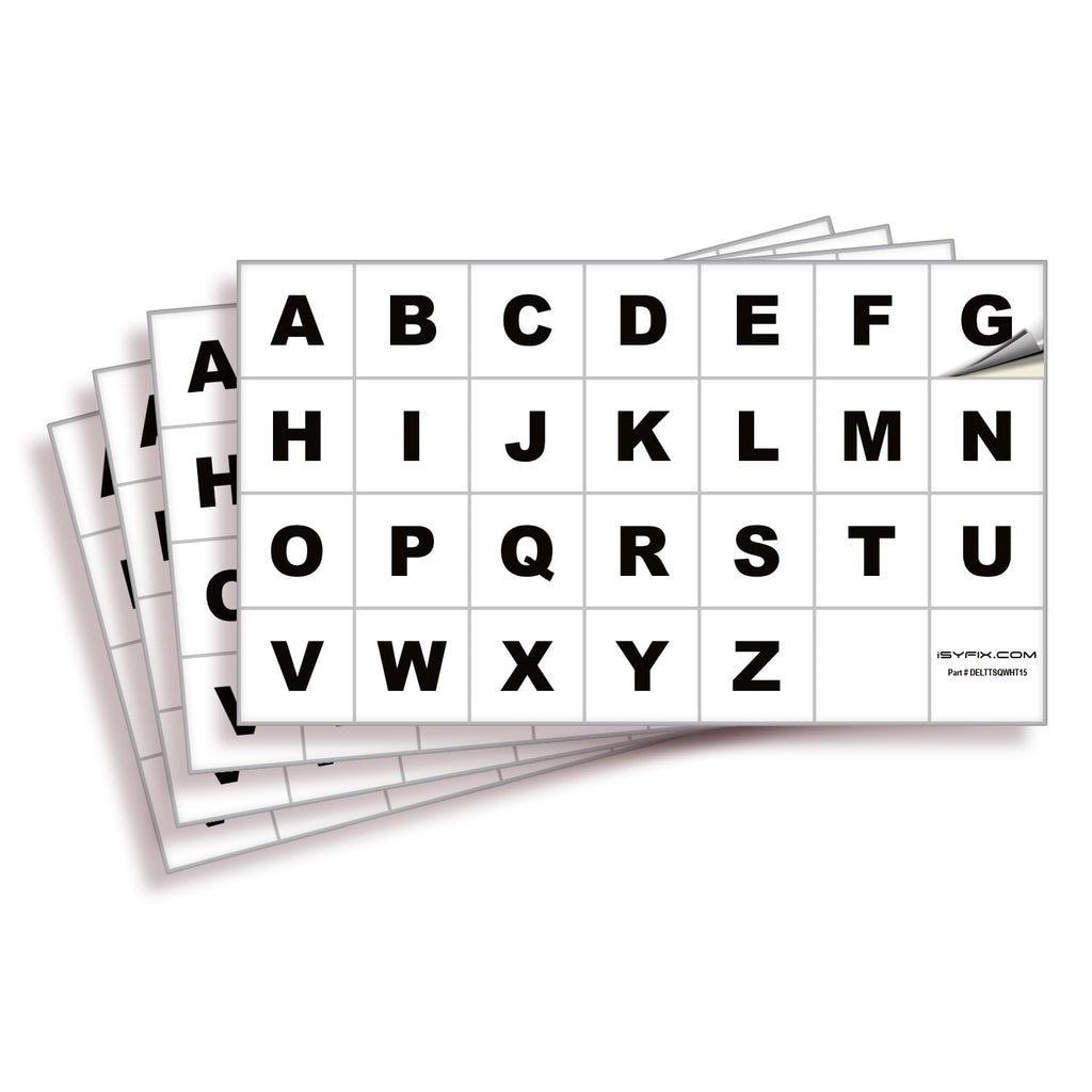Square Letters Stickers - A to Z