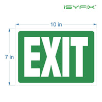 Exit sign sticker – adhesive vinyl, 10x7 in, 2-pack