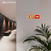 Glow in the dark exit sign with arrows — adhesive vinyl, right arrow, 12 x 4 inch