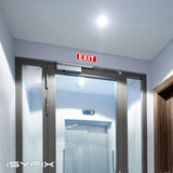 Exit sign with directional arrows — aluminum, standard, 12 x 4 inch