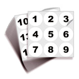 Consecutive Number Stickers 1–100 – Round Vinyl Labels, 7 Colors