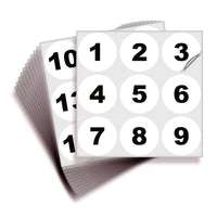 Consecutive Number Stickers 1–100 – Round Vinyl Labels, 7 Colors