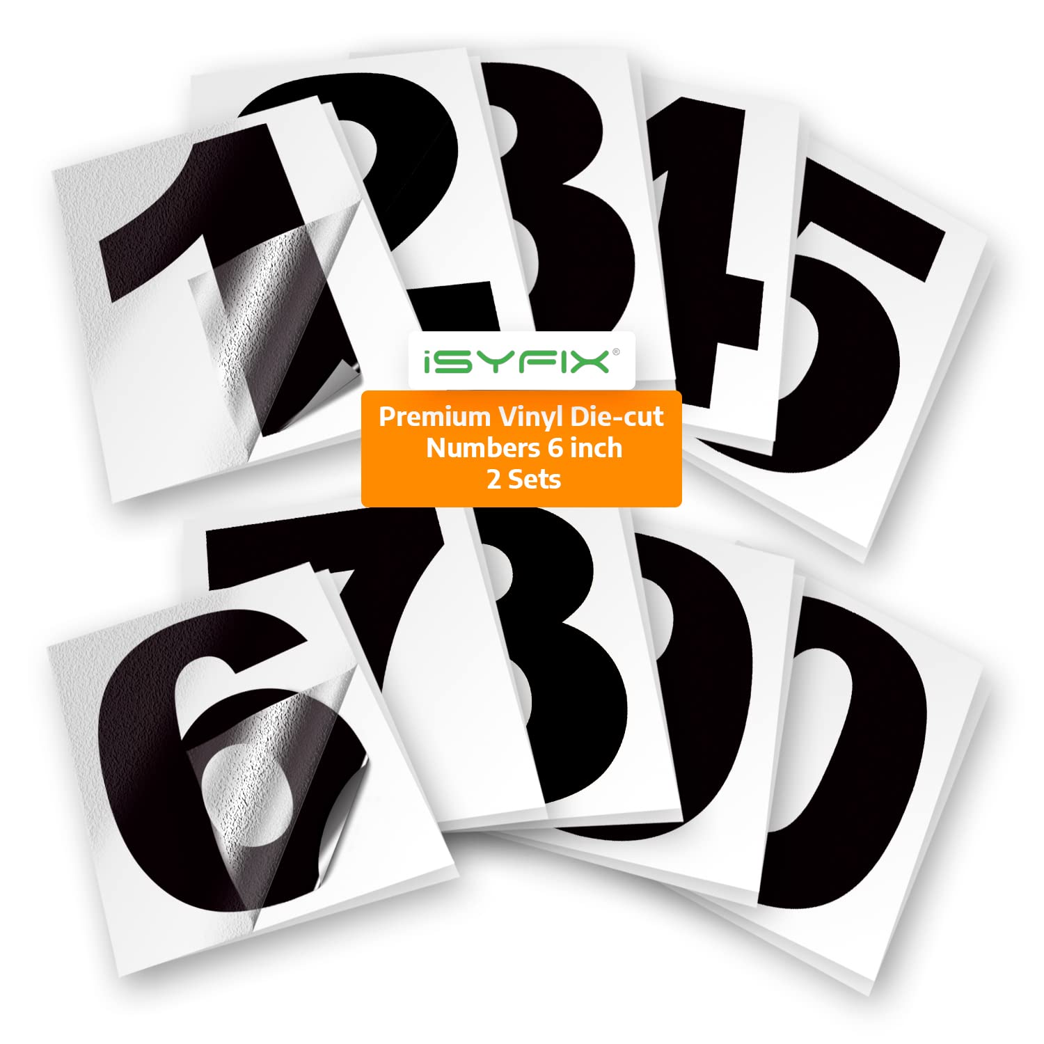iSYFIX vinyl number stickers – Black