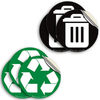 Recycle, Trash & Compost Stickers – 6-Pack Bin Labels, 5 x 5 in