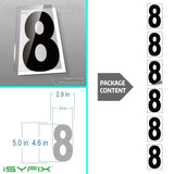 Black vinyl number stickers with background - product gallery