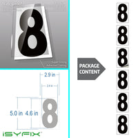 Black vinyl number stickers with background - product gallery
