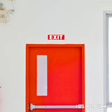 Exit sign with directional arrows — aluminum, standard, 12 x 4 inch