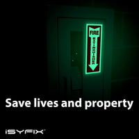 Fire extinguisher sign sticker – glow in the dark vinyl, 5-pack, view 2