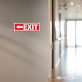 Exit sign with directional arrows — plastic, left arrow, 12 x 4 inch