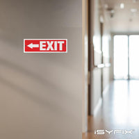 Exit sign with directional arrows — plastic, left arrow, 12 x 4 inch