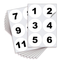 Consecutive Number Stickers 1–50 — Vinyl Inventory & Bin Labels