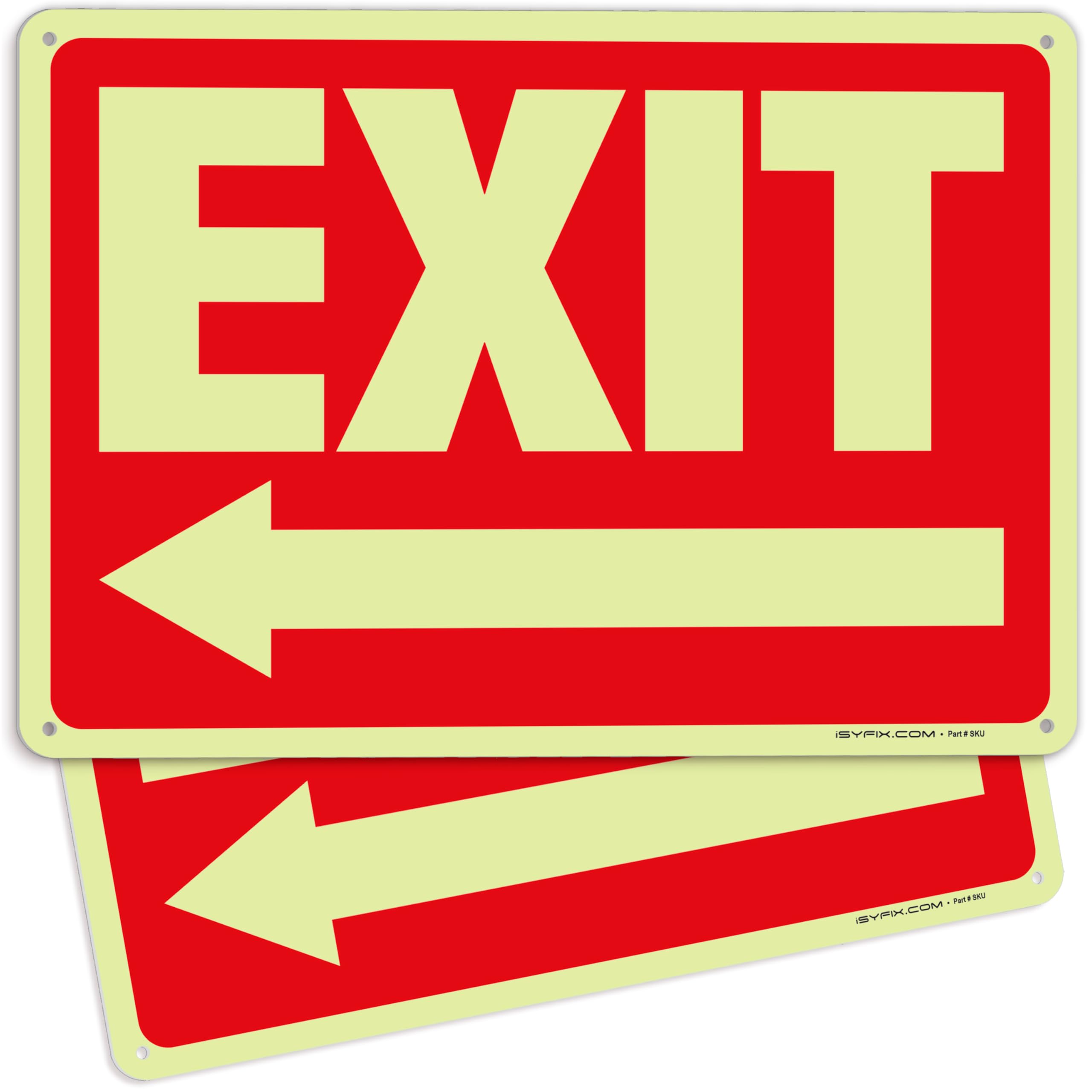 Exit Signs - Glow in the Dark Red