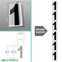 Black vinyl number stickers with background - product gallery