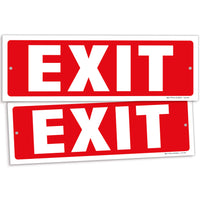 Exit sign with directional arrows — plastic, standard, 12 x 4 inch