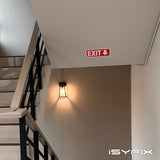 Exit sign with directional arrows — plastic, down arrow, 12 x 4 inch