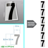 Black vinyl number stickers with background - product gallery