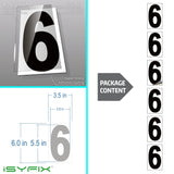 Black vinyl number stickers with background - product gallery