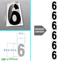 Black vinyl number stickers with background - product gallery