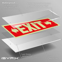 Glow in the dark exit sign with arrows — plastic, right & left, 12 x 4 inch