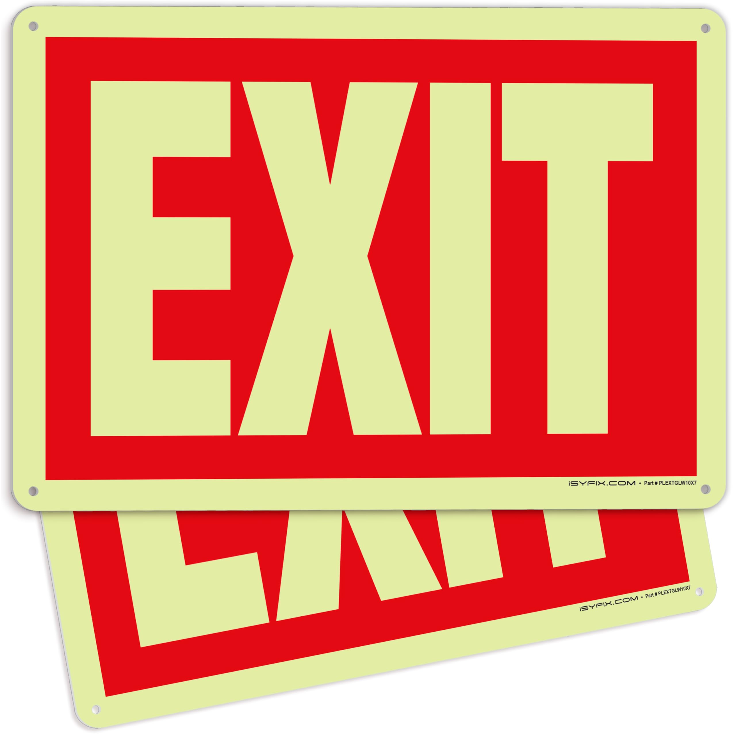 Exit Signs - Glow in the Dark Red
