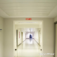 Glow in the dark exit sign with arrows — aluminum, up arrow, 12 x 4 inch