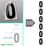 Black vinyl number stickers with background - product gallery