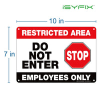Restricted area employees only sign – 10x7 in, 2-pack, view 6