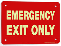 Emergency Exit Only Signs – Vinyl, Plastic & Aluminum, Glow Options