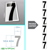 Black vinyl number stickers with background - product gallery
