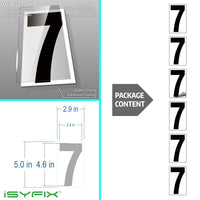Black vinyl number stickers with background - product gallery